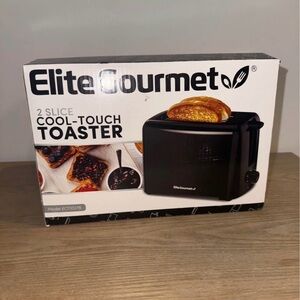 Elite Gourmet 2-Slice Cool-Touch Toaster - Black New In Box